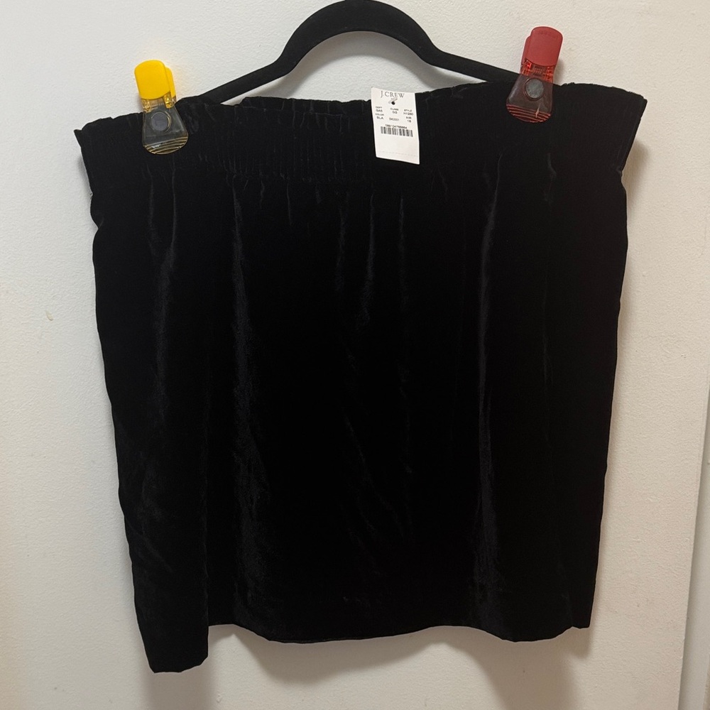 J. Crew Factory Velvet Black Mini Skirt
